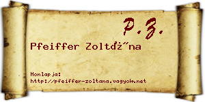 Pfeiffer Zoltána névjegykártya